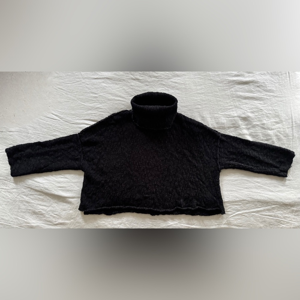 Free People | Bouclé Knit Cropped Cowl Neck Sweater – Size M